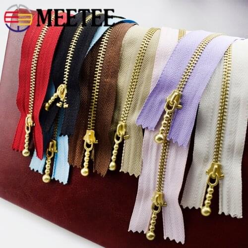 10pcs Meetee 3# Gold Metal Zipper Close-end Zip 12/15/20cm for Jeans Bags Sewing Tailor Garments Handbag Craft DIY Accessories