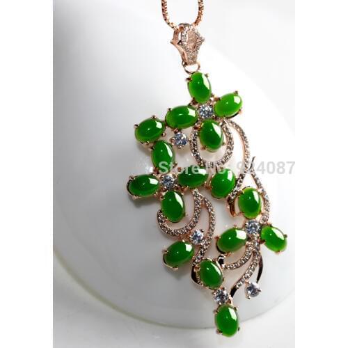 Hetian jade jewelry and flowers rich egg surface Inlaid Jade pendant water drop pendant female models with a certificate