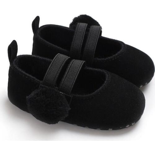 New Newborn Infant Baby Girls Hair Ball Princess Shoes Solid Soft Sole Anti-slip Crib Shoes Summer Casual