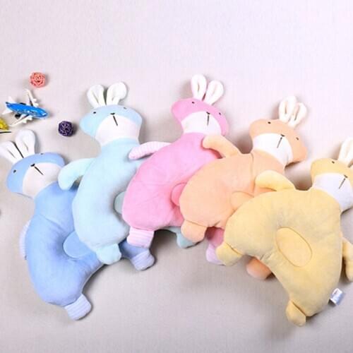 2020 Newborn Cartoon Rabbit Pillow Memory Slow Rebound Pillow Velvet Cotton Protect Plagiocephaly Sleep Support Baby Pillows