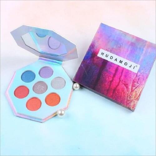 2021 New HUDAMOJI 7 Color Eye Shadow Palette High Gloss Eye Shadow Multicolored Pearlescent paper Wye Shadow Cosmetics