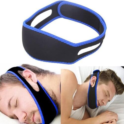 Anti Snore Stop Snoring Chin Strap Apnea Belt Jaw Portability Convenient Carrier Solution Sleep Support Belt