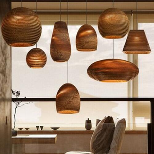 Retro Paper chandeliers Coffee Shop Bar restaurant lounge light origami lamp Paper Lampshade Loft home Decor vintage chandelier