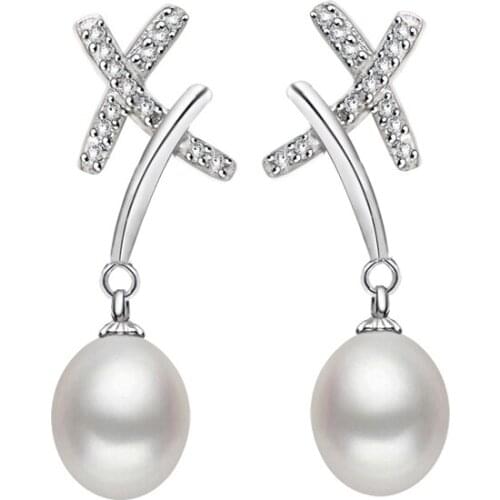 Real natural freshwater pearl long earrings for women, 925 silver earrings with pearl,wedding women birthday party gifts