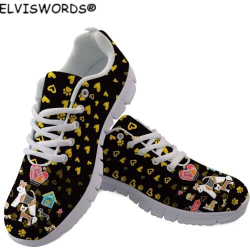 ELVISWORDS Cute Veterinary Dog Pattern Comfortable Walking Shoes for Women Casual Ladies Lace Up Sneakers zapaotos de mujer