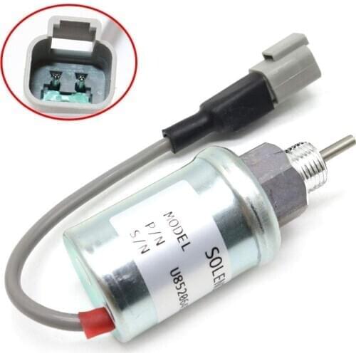 Engine Flameout Solenoid U85206452 Electrical Shut Off Solenoid for Perkins HL403C-15 HR404C-22T 402D 403D 404D 404C 403C 12V