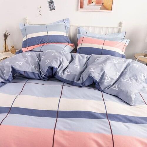 Sisher Modern Duvet Cover Set Plaid Lattice Bedding Sets Polyester Quilt Covers Single Double Queen King Bed Sheet Bedclothes