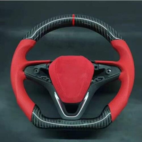 D-Shape Cuatomized Carbon Fiber Sports Steering Wheel Alcantara Replacement For Buick Regal GS 2017-2020 with Paddle Shift
