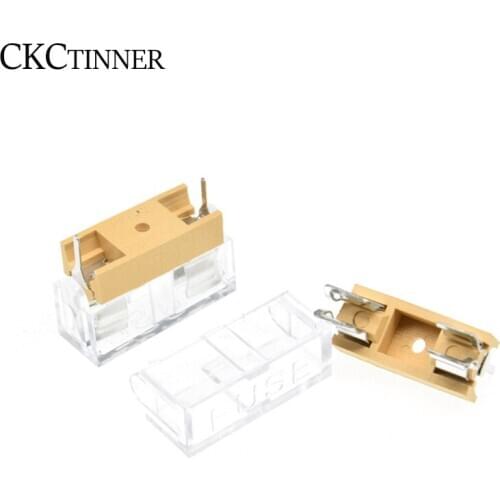 10 pcs 5 * 20mm glass fuse holder with transparent cover 5 * 20 fuse tube socket fuse holder for 5X20mm fuse PCB