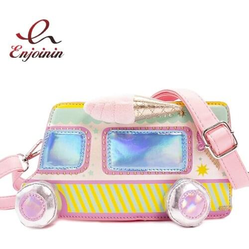 Ice Cream Truck Style Purses and Handbags for Women Kawaii Girls Mini Crossbody Bag Fashion Cartoon Shoulder Bag Novelty Clutch