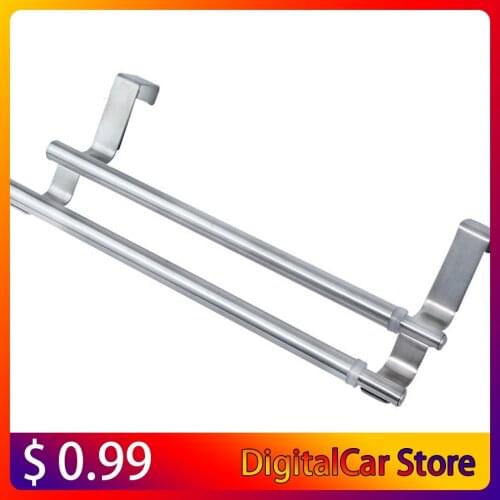 Bathroom Towel Bar Towel Rack Double Layer Over Door Cupboard Hanger Hotel Bath Stainless Steel Towel Holder