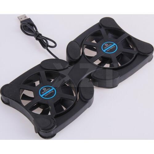 Foldable USB Cooling Fan CPU Cooler Mini Octopus Notebook Cooler Pad Quiet Stand Double Fans for 7-15 inch Notebook Laptop