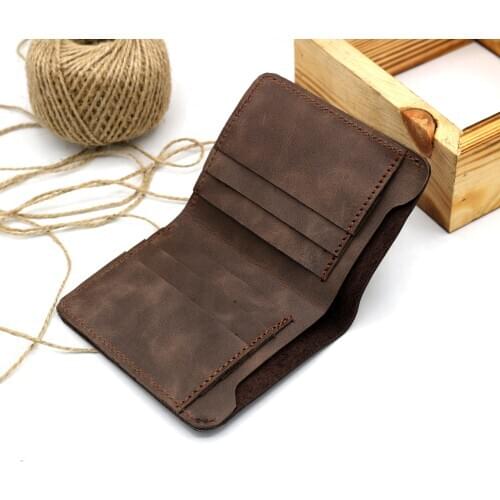 Valuaes Usual Handmade Wallet Genuine Leather Patched 2021 Fashion Top Quality Card Holder Classic Male Purse Clutch Vintage