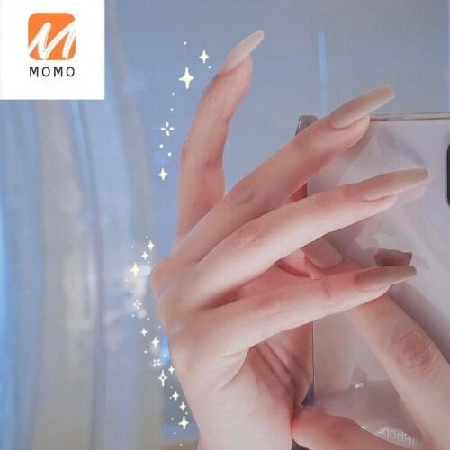 Japanese Ultra-Thin Nail Tip Finished Wear Free Engraving Grinding Traceless Sheer Full Stickers Semi-Nail Sticky Extension