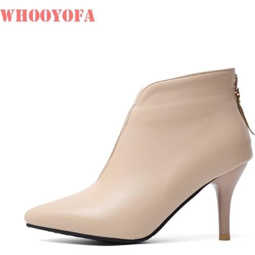 Winter New Sexy Beige Red Women Ankle Wedding Boots High Stiletto Heels Lady Shoes WA204 Plus Big Small Size 30 10 43 45 48