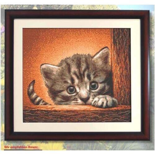 Gold Collection Counted Cross Stitch Kit Cat on a Ladder katze auf einer leiter Kitten