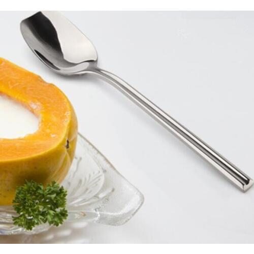 1PC 304 Stainless Steel Buffet Serving Dessert Spoon Thickness Soup Rice Dinner Spoon Western Restaurant Bar Spoon PK 014