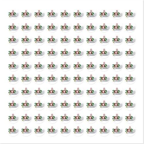 100pcs/set 2020 Merry Christmas Stickers With Facemask 2.5cm Round Window Wall Door Christmas Decoration Dropshipping