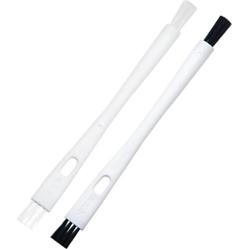 2pc 17cm Round Flat Double Brush PP Handle Home Cranny Dust Cleaner for PC Keyboards Machine Coffee Grinder laptop Computer Case
