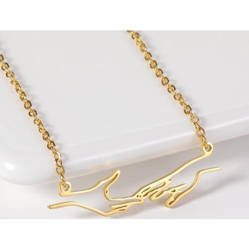 2021 Engagement Jewelry Stainless Steel Rose Gold Double Hand Necklaces Pendants Wedding Accessories