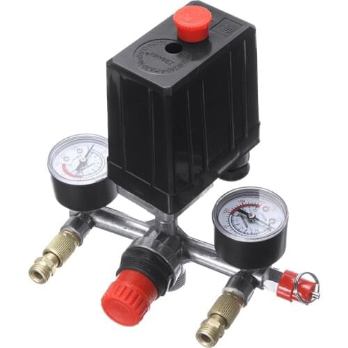 230V Air Compressor Pressure Control Air Valve Manifold Relief Compressor Switch Regulator Gauges Fitting Parts