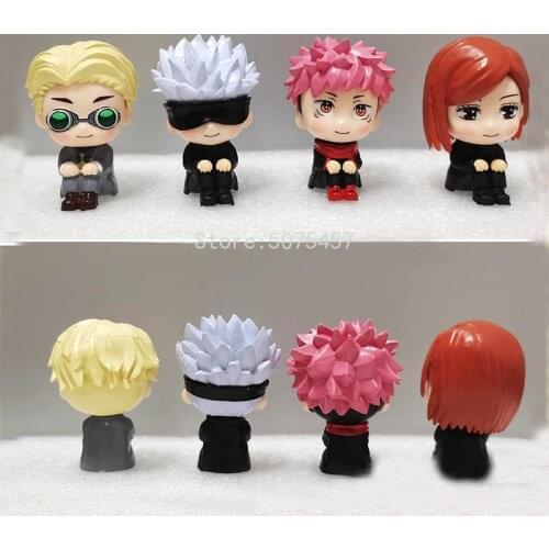 4pcs Jujutsu Kaisen Anime Figure Gojo Satoru Action Figure Itadori Yuji Kugisaki Nobara Nanami Kento Figurine Model Doll Toys
