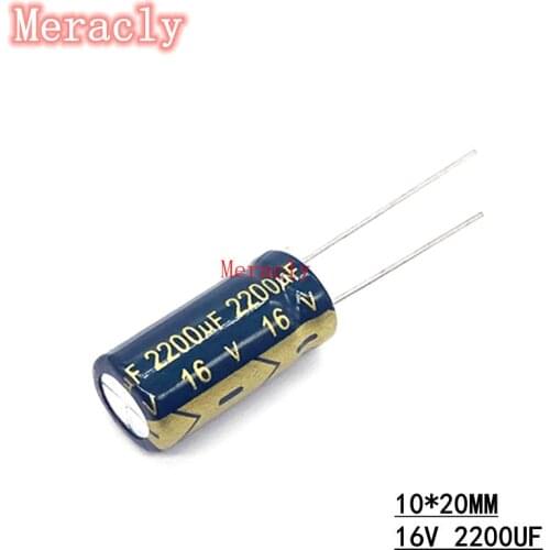5pcs 16V 2200UF low ESR/impedance high frequency aluminum electrolytic capacitor 20% long life and high temperature resistance