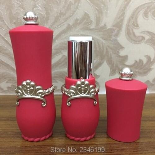 50pcs/lot 12.1mm Empty Red Lipstick Tube, Plastic DIY Lip Balm Sub Container, Elegant Red Lip Rouge Filler/ Package, Makeup Tool