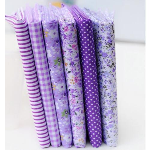 6pcs Purple 100% Cotton Patchwork Fabric for DIY Sewing Quilting Tissue Kids Bedding Doll Bags Cloth Textiles Fabric 50X50cm