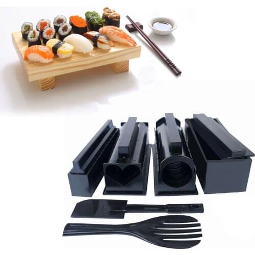 10 Pcs/Set DIY Sushi Making Kit Roll Sushi Maker Rice Roll Mold Kitchen Sushi Tools Japanese Sushi Cooking Tools Kitchen Tools