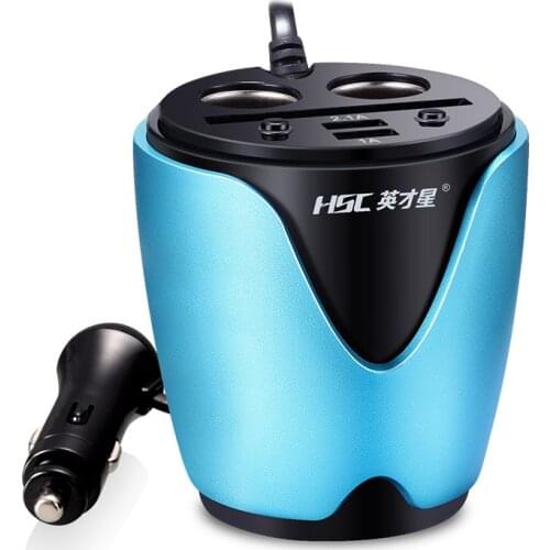 Talent Star Car Energy cup with switch Car Charger dual USB One drag two low matching version HSC-200
