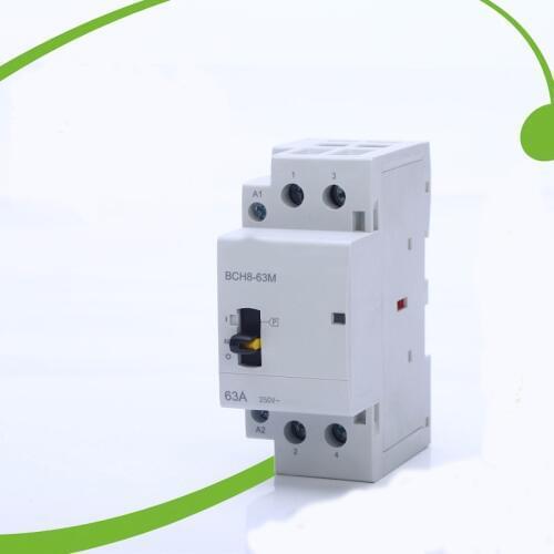 CT1 2P 25A 220V/230V 50/60HZ Din rail Household ac Modular contactor with Manual Control Switch 2NO or 1NO 1NC or 2NC