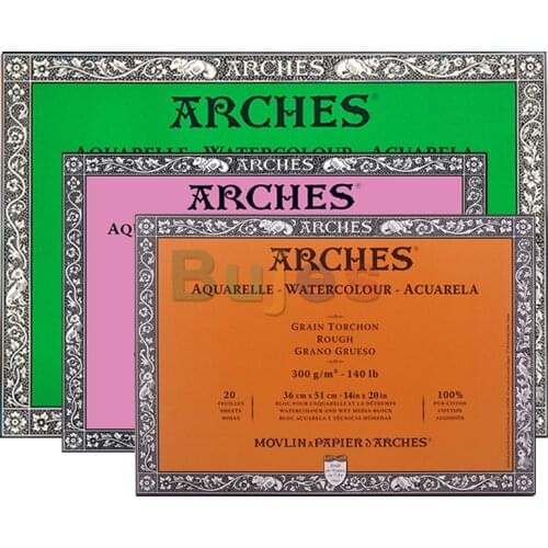 Canson ARCHES Papel Aquarela Polpa De Algodao 300g Artista Profissional Papel Pintura Grosso Medio Fino Graos 20 Folhas