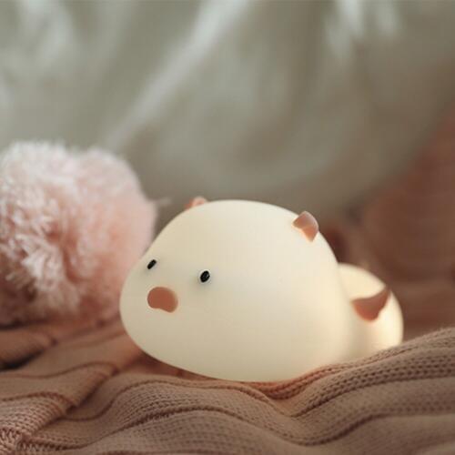Coquimbo Cute Piggy 7 Color Changing Silicone LED Night Light Lamp USB Rechargeable Home Decor Creative Children Gift