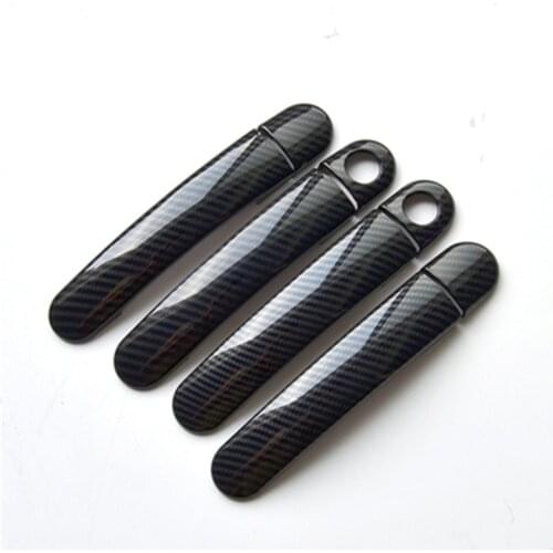 For Skoda Yeti 2014-2017 Carbon fiber car ABS Door Handle Bowl Door handle Protective covering Cover Trim Car styling