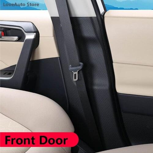 For Toyota RAV4 RAV-4 XA50 2019 2020 2021 Car B C Pillar Center Pillar Anti-kick Protection Sticker Leather Cover Pad Accessorie