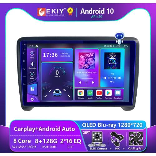 EKIY DSP Autoradio 2din Android 10 For Audi TT MK2 8J 2006-2012 Car Radio Tape Recorder Multimedia Player Stereo GPS Navigation