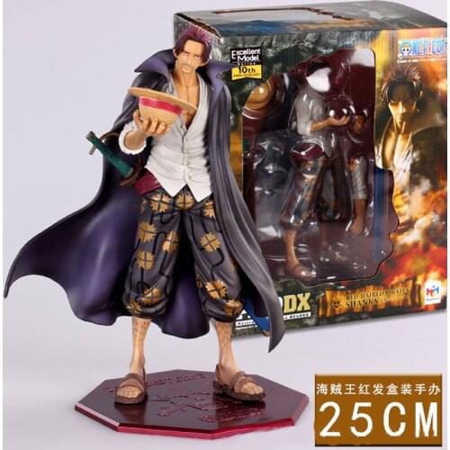 25Cm Japanese Anime Action Figure One Piece Great Characters Redhead Shanks Classic Collectable Model Toys Dolls Gifts