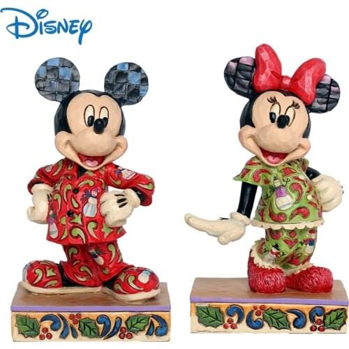 Disney Genuine Mickey Minnie Mouse Action Figure Collection Model Toys Boxed Cute Anime Figures Resin Dolls Kids Christmas Gifts