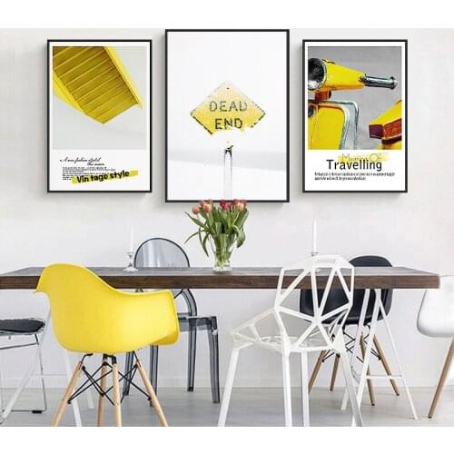 Photograph European Landscape Picture Home Decor Nordic Canvas Painting Wall Art Yellow Style Scenery Poster for Living Room