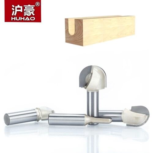HUHAO 1pc 1/4" 1/2" Shank Round Nose Router Bit Cove Box Woodworking Cutter Tungsten Carbide Router Bits for Wood Endmill