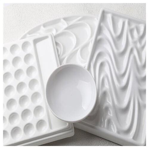 Imitation Porcelain Wave Palette for Watercolor Gouache Painting Plum Flower Palette Art Supplies