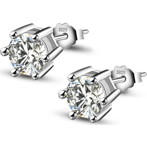 Exquisite Six Claws Zircon Stud Earrings For Women Girls Trend Creative Party Gifts Jewelry SAE465