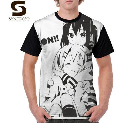 K On T Shirt K-On Azusa Yui T-Shirt Basic Big Graphic Tee Shirt 100 Percent Polyester Man Cute Short Sleeves Graphic Tshirt