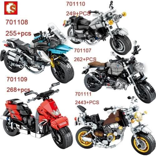 SEMBO BLOCK Racing Car Building Blocks Mini Motor Car Toys Motorcycle Model Series Boy Educational Block Motor Bricks Kids Gift