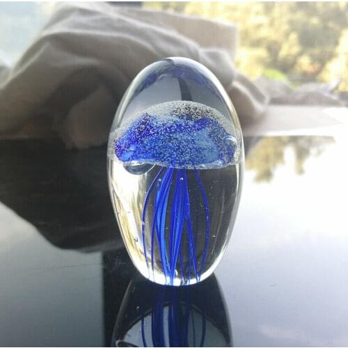 1 PCS Dark Blue Jellyfish Crystal Paper Ocean Aquarium Decorated Creative Crystal Crafts Ornamental Aquarium Commemorative Gift