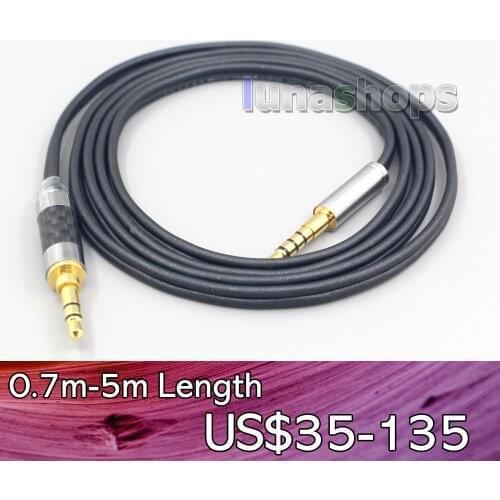 LN007125 4.4mm XLR Black 99% Pure PCOCC Earphone Cable For Audio technica ATH-RE700 ANC20 ANC25 ANC50is