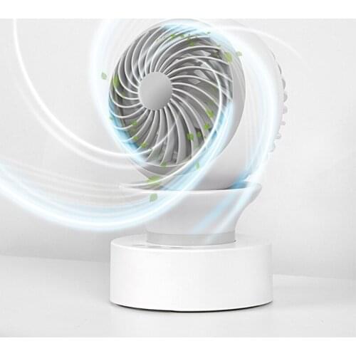 Mini Desk Fan w/ LED Light 2400mAh Batter Portable USB Fan Quiet for Travel Camping Outdoor