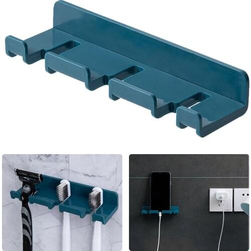 Multifunction Wall Storage Hook Power Plug Socket Holder Wall Adhesive Toothbrush Hooks for Kitchen Bathroom Accessories