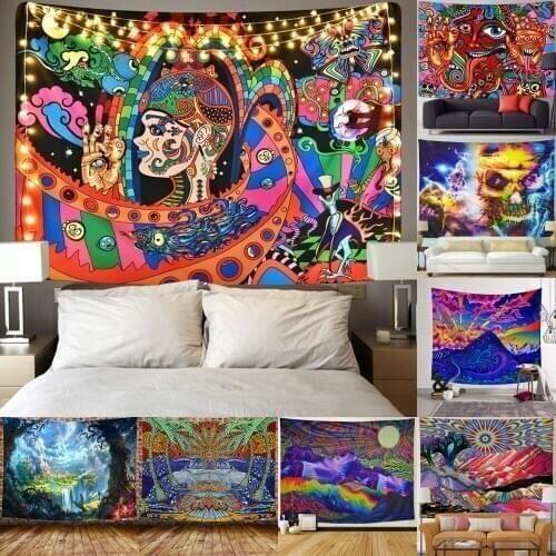 Fashion Psychedlic Mandala Tapestry Hippie Room Wall Hanging Blanket Art Home Decor 95x73 cm